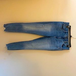 Blue crop jeans